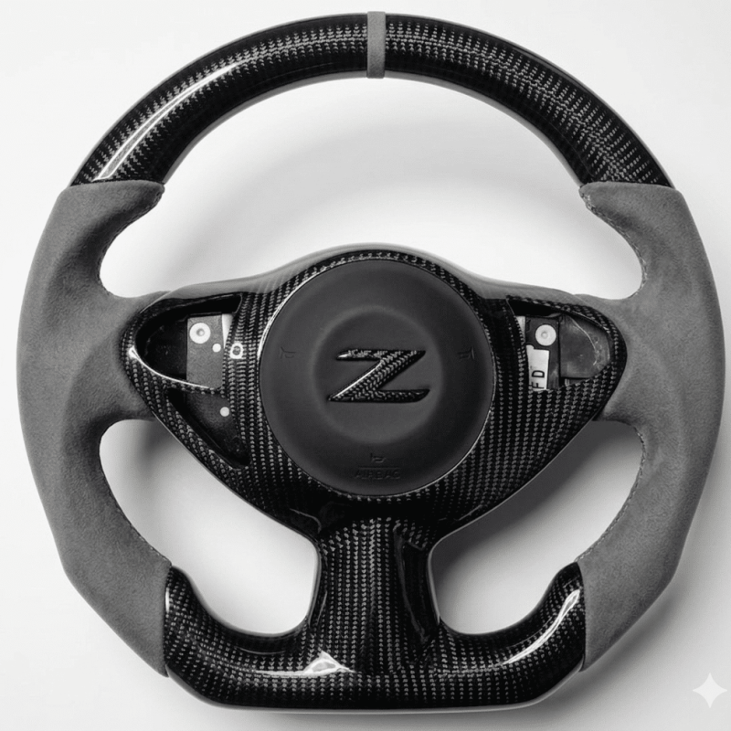 Custom Nissan 370z 2009+ Carbon fiber steering wheel