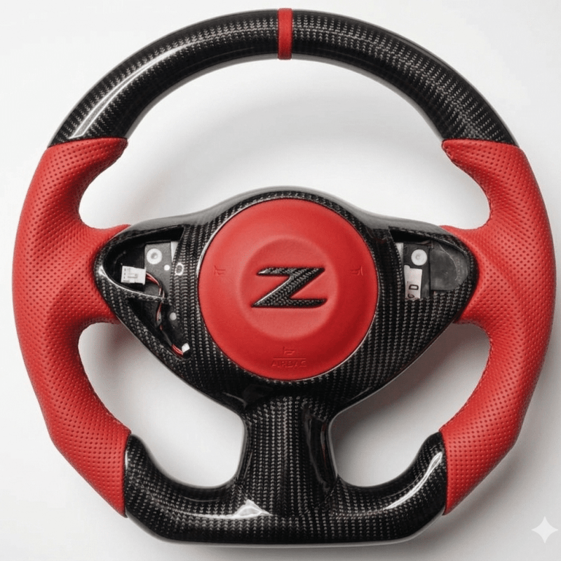 Custom Nissan 370z 2009+ Carbon fiber steering wheel